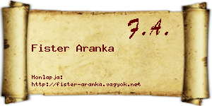 Fister Aranka névjegykártya